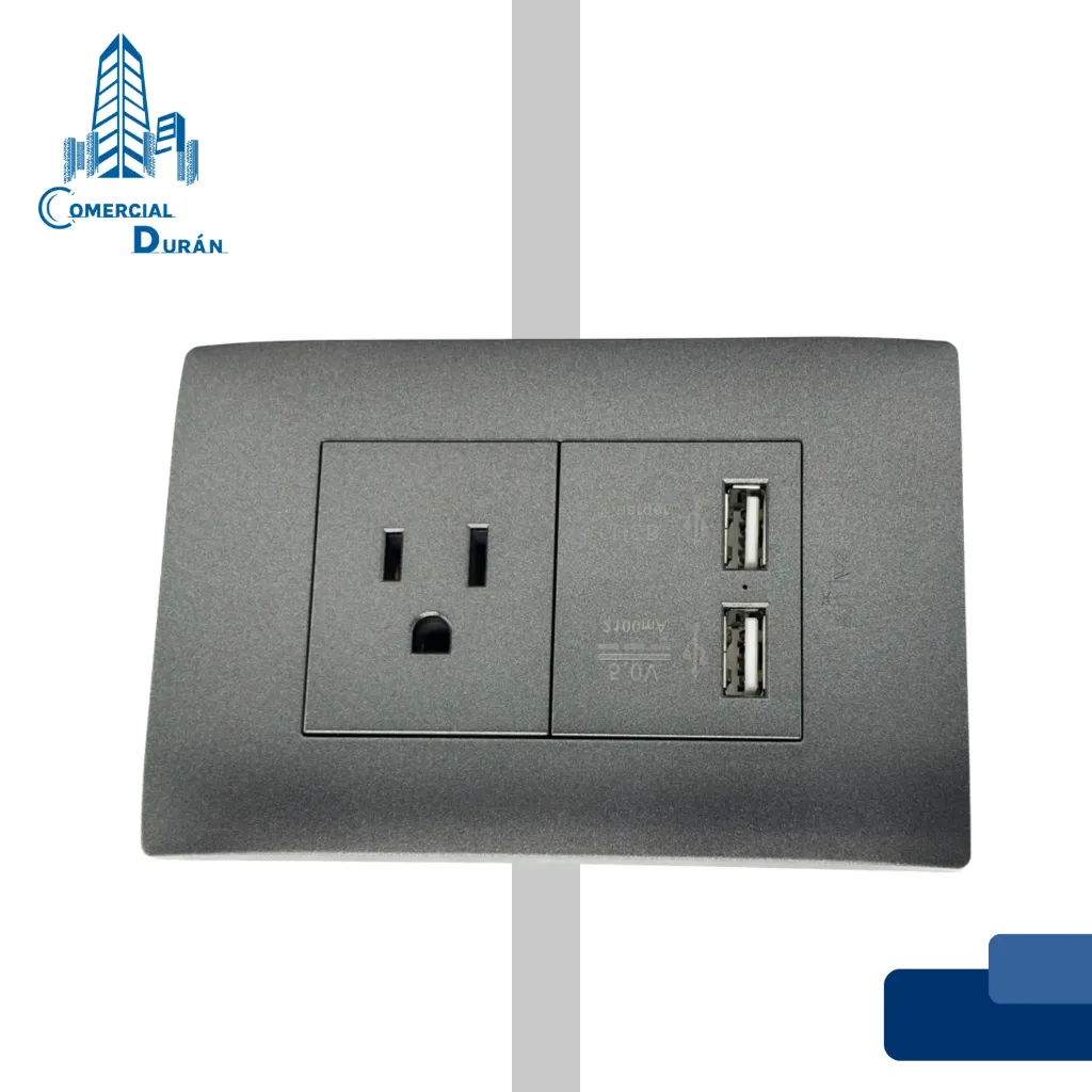 [FI00048] TOMA 2PT + USB 5V GRIS EVLITE/LINEA SIENA 00629308