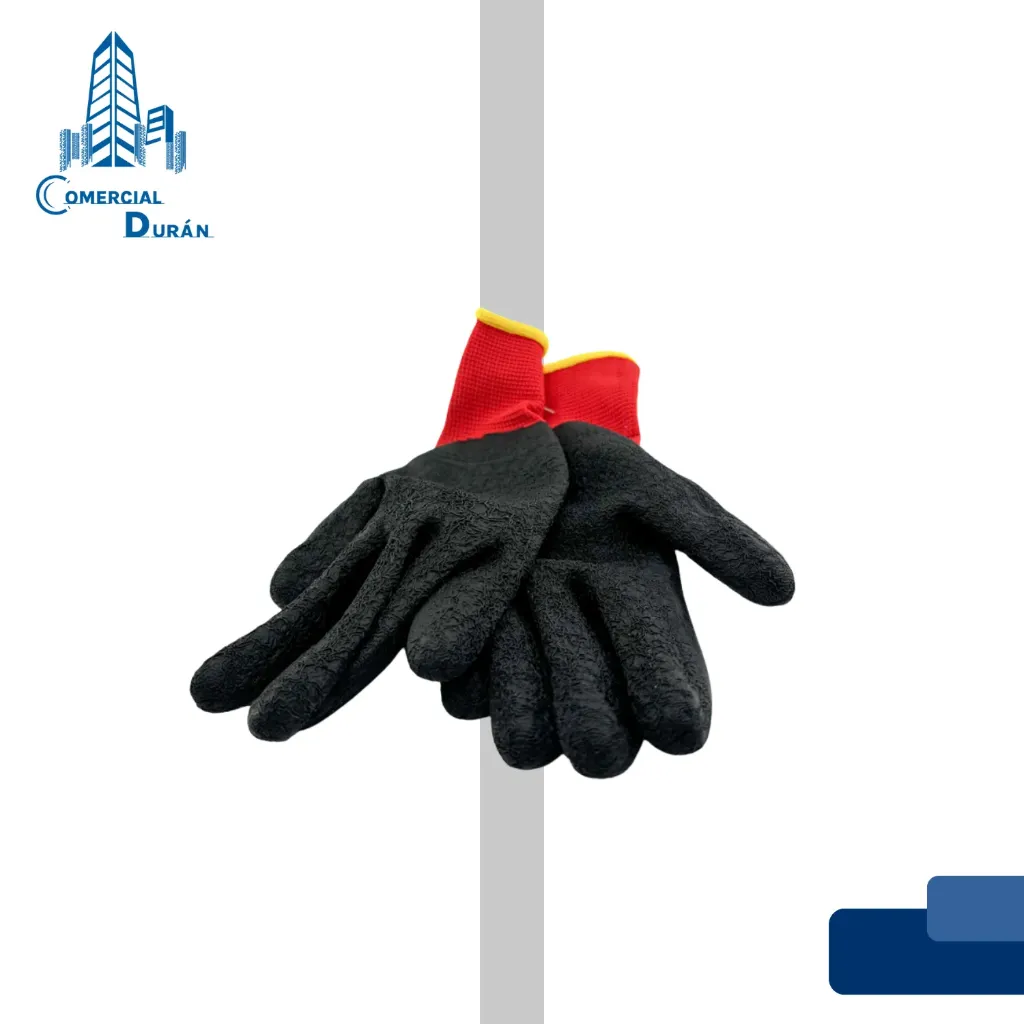 [GH00023] GUANTE NEGRO ROJO CON PALMA LATEX